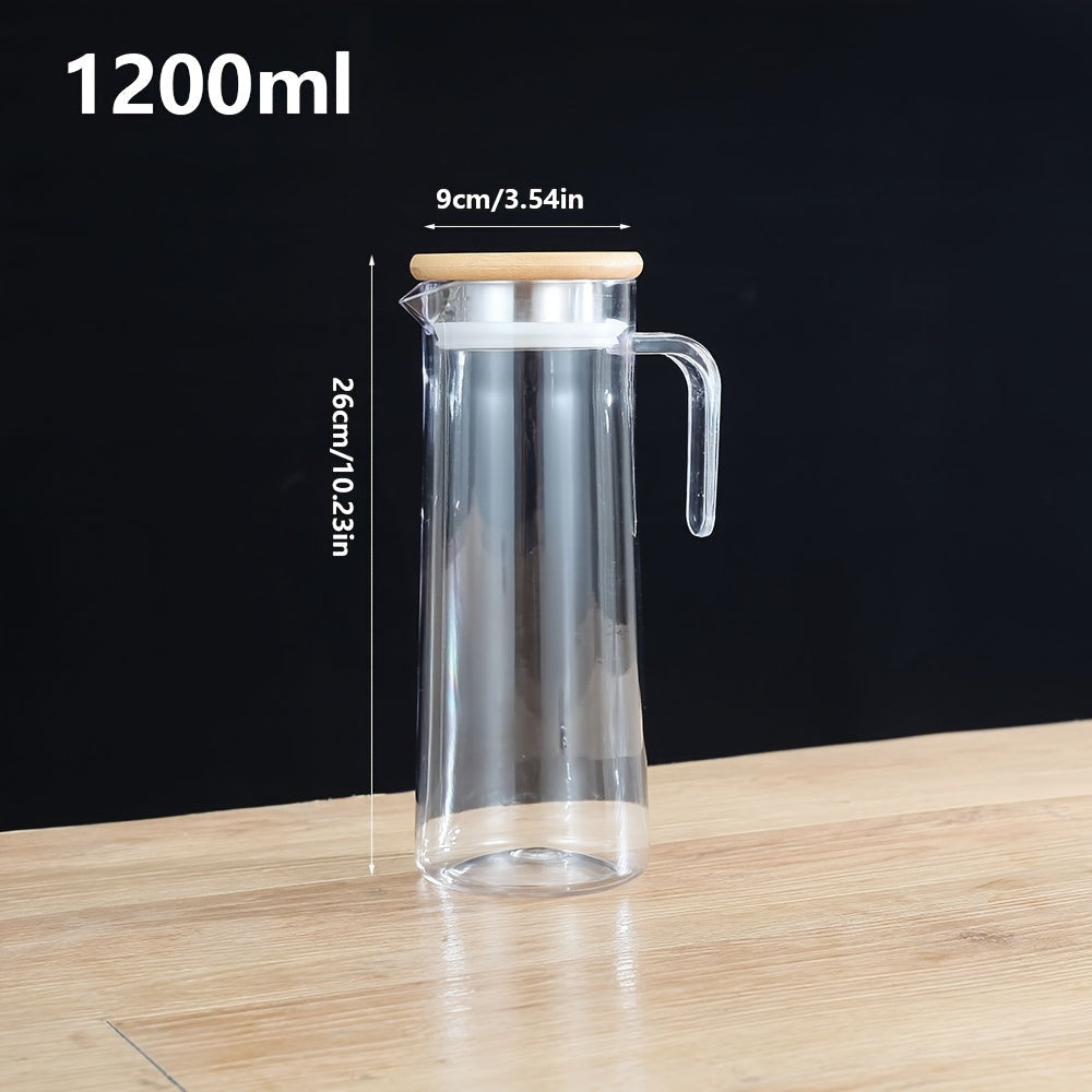 Jarra de agua de PC resistente al calor con tapa y asa para bebidas calientes y frías