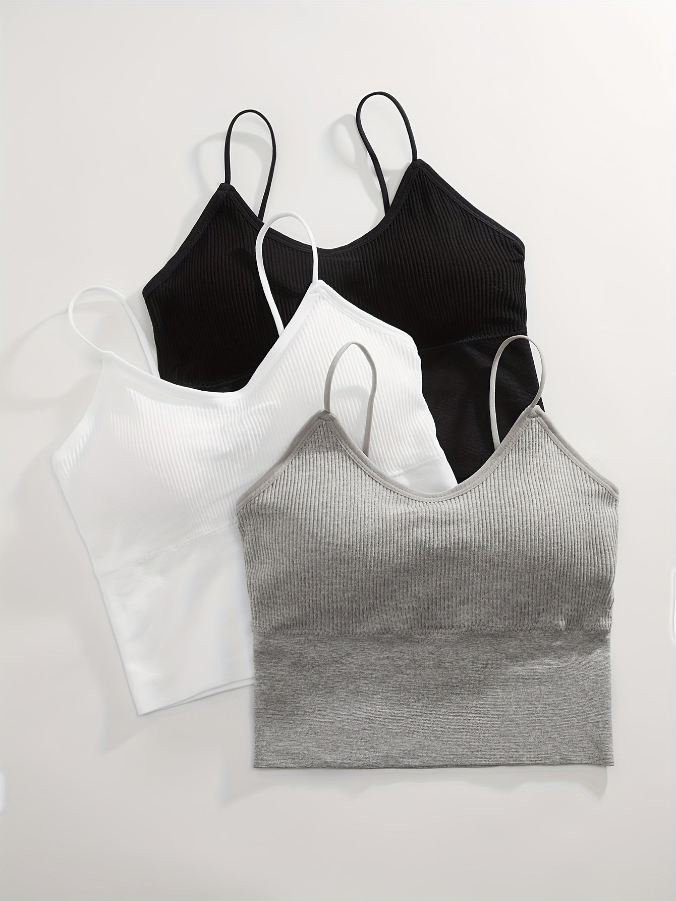 Wireless Ribbed Bras for Women Comfortable Breathable Support