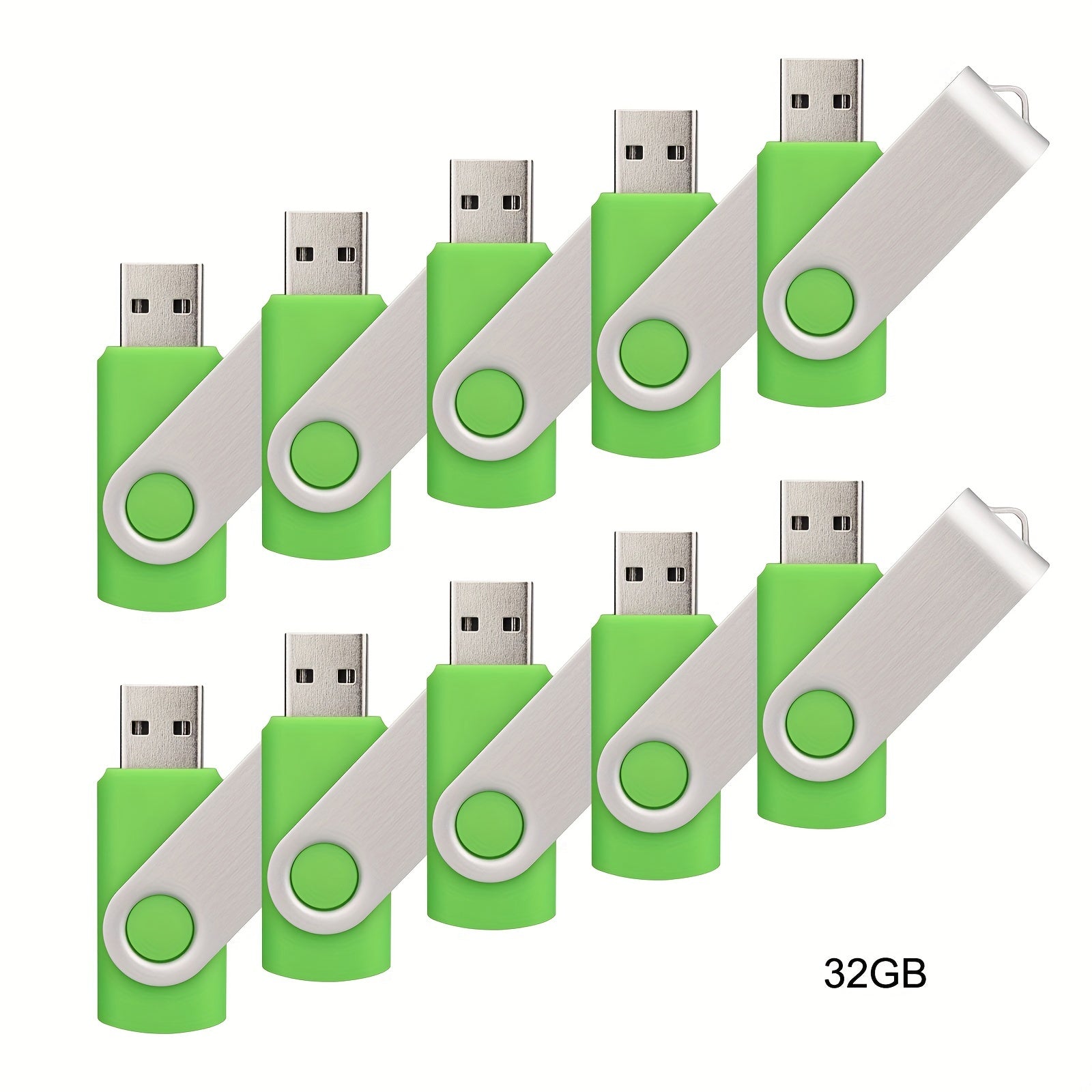10 ta USB 2.0 flesh drayvlar 4GB 8GB 16GB 32GB 64GB aylanadigan LED indikator bilan