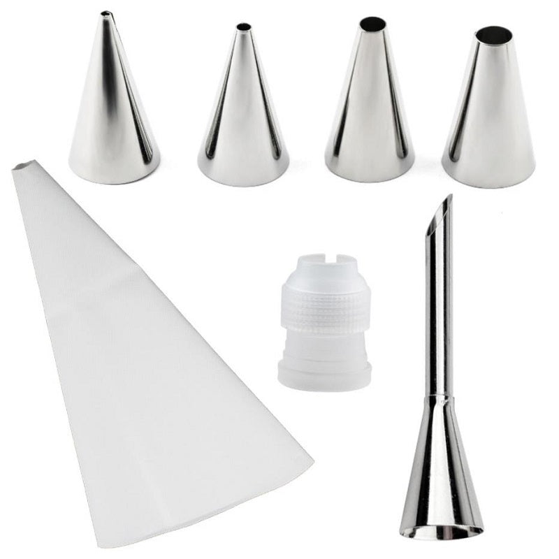 Set of 6 Silicone Pastry Icing Piping Bags and Tips for Cakes and Cupcakes