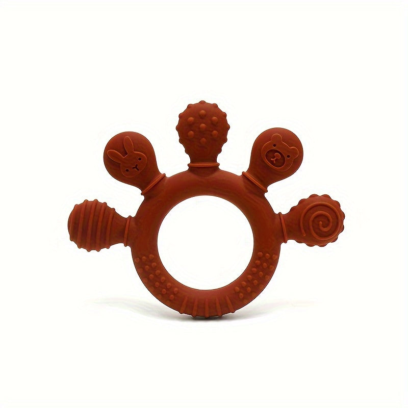 Silicone Teething Toy for Babies 0-3 Years Easy Grip Soft Chew Gift