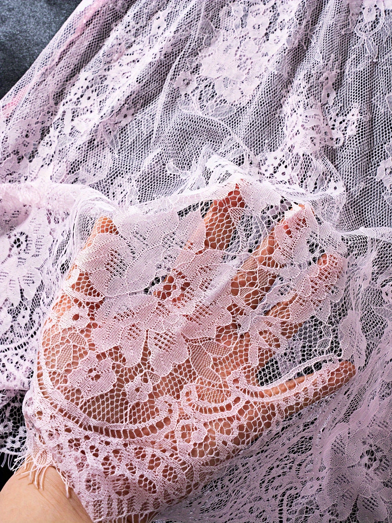 Women's Lace Dress with Deep V Back and See-Through Design