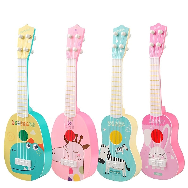 Children's Musical Instrument Ukulele Toy for Kids Age 3+ Durable Plastic Yellow Green