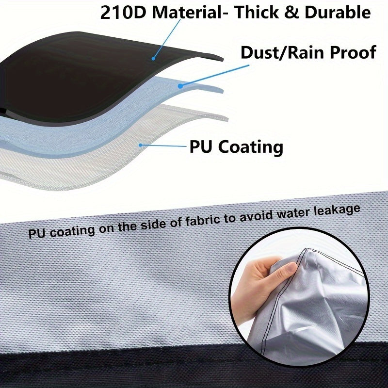 Funda para muebles de jardín de tela Oxford 210D, impermeable, para exteriores, protección de invierno, negro