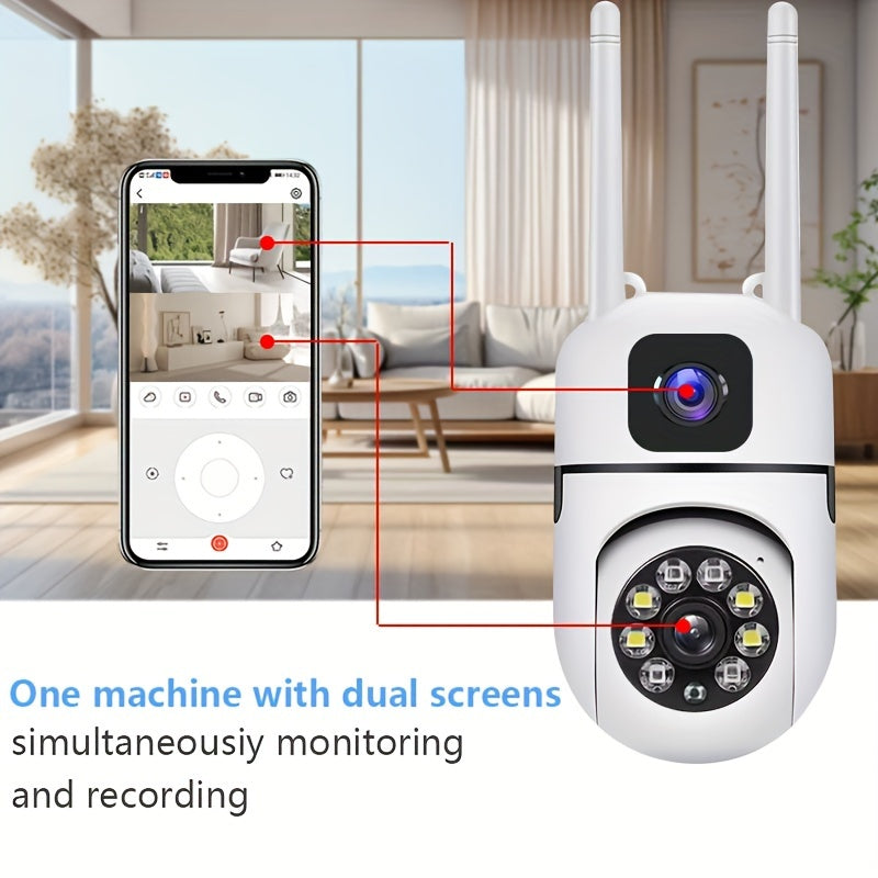 Security Camera with Full-Color Night Vision Motion Tracking Two-Way Audio WIFI