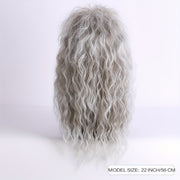 Long Curly Rock and Roll Wig with Golden Highlights for 80s Halloween Costume