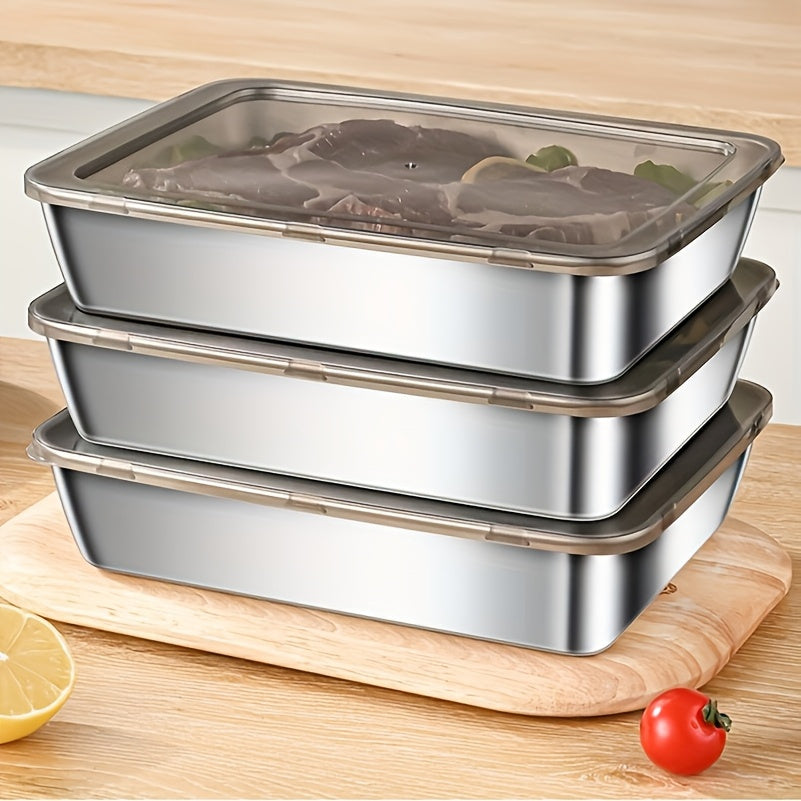 Stainless Steel Food Storage Containers Set Leak-Proof Reusable Fridge Freezer Pantry