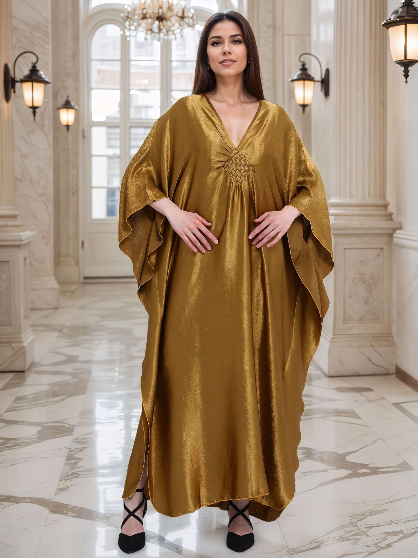 Plus o'lcham O'rta Sharq an'anaviy kiyimlari qoplamasi plyaj tunik dam olish ro'ba