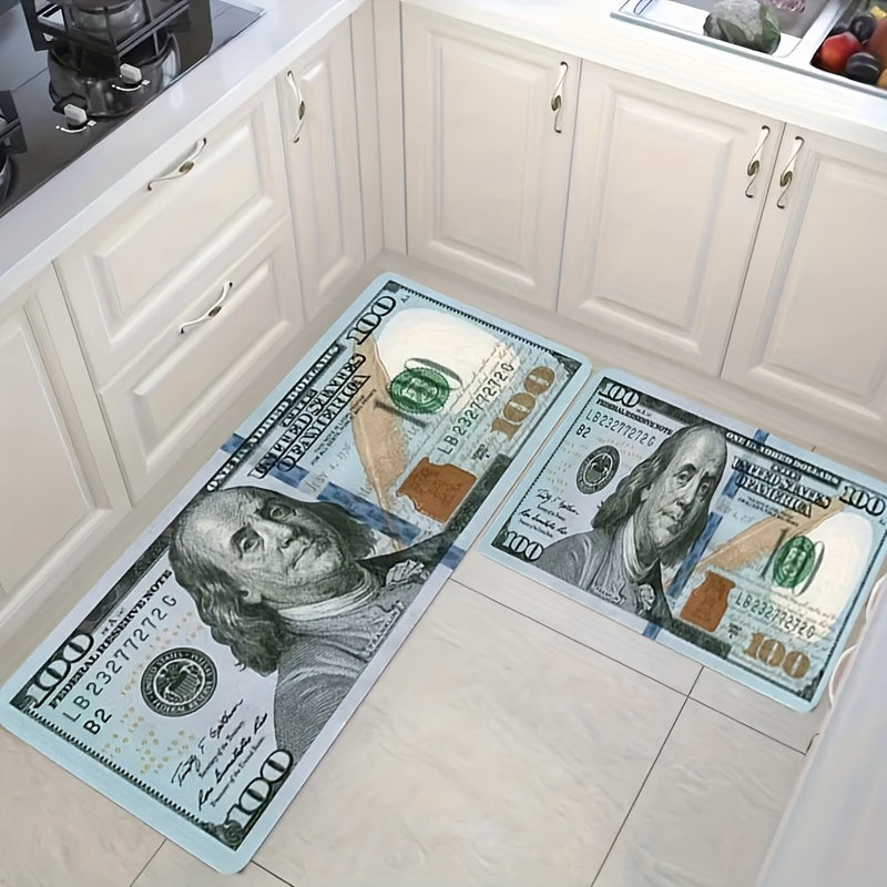 Washable Rectangle Area Rug with Bill Pattern, Creative Runner for Living Room and Holiday Decor