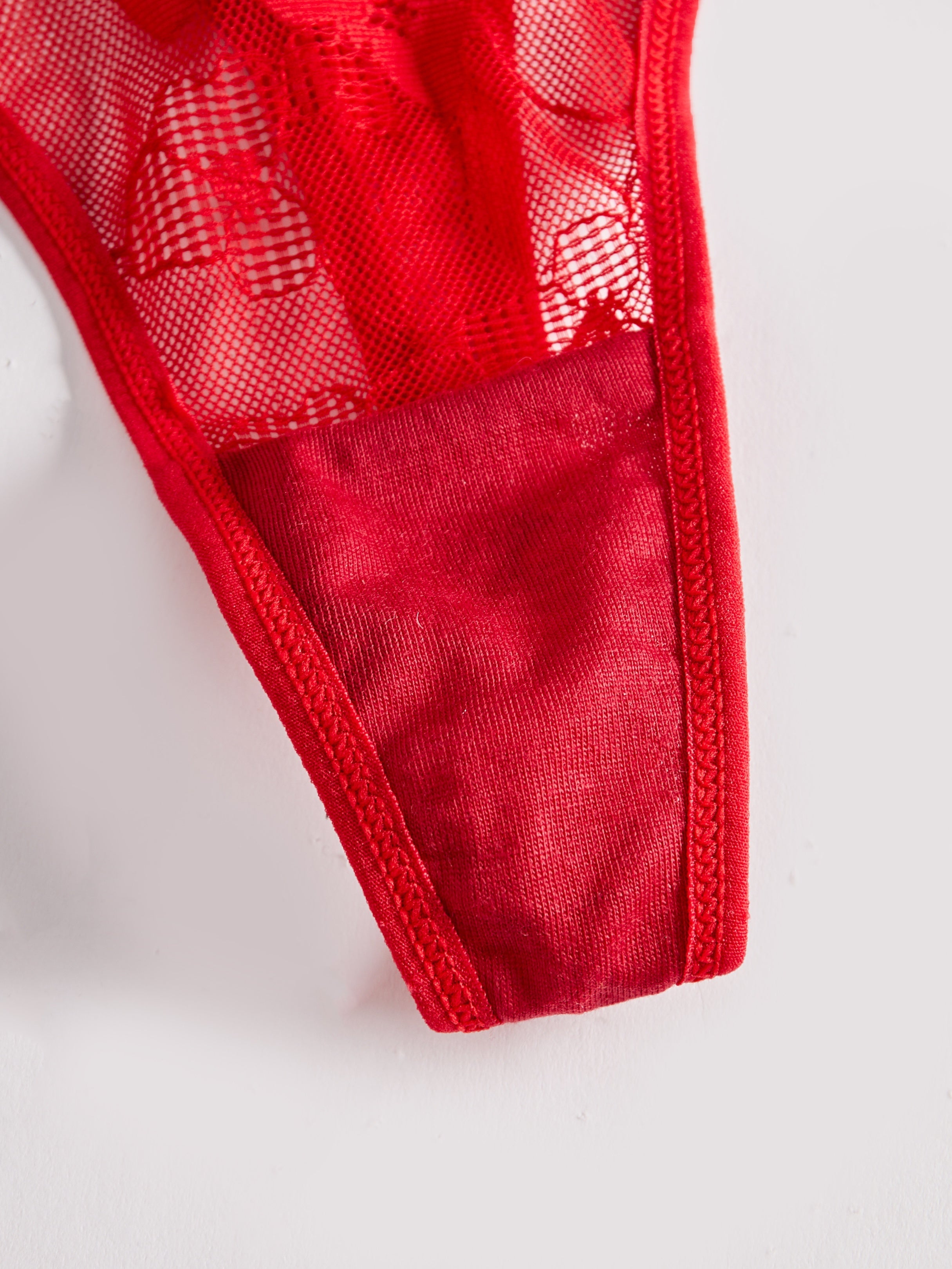 Red Lace Thong for Women with Straps and Comfortable Fit