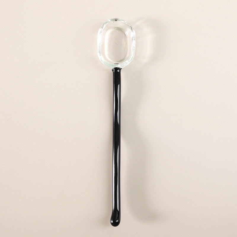 Handcrafted Glass Coffee Spoon with Transparent Design, Long Handle, Heat Resistant