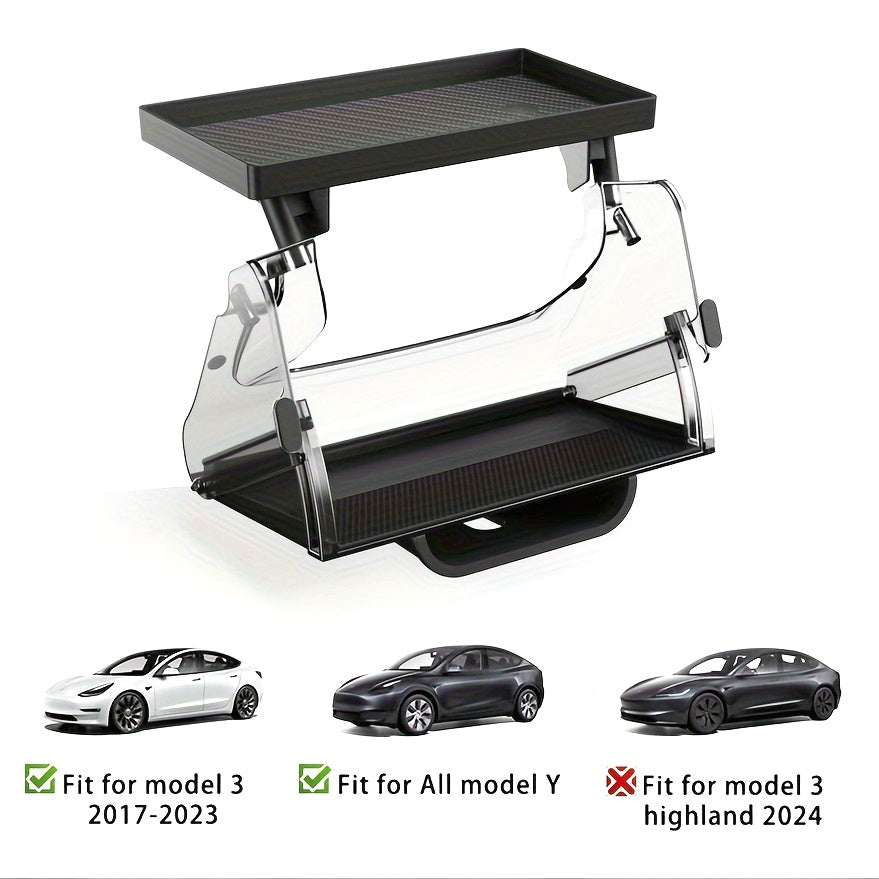 Car Interior Organizer for Tesla Model Y and 3 PC Material Under Screen Storage