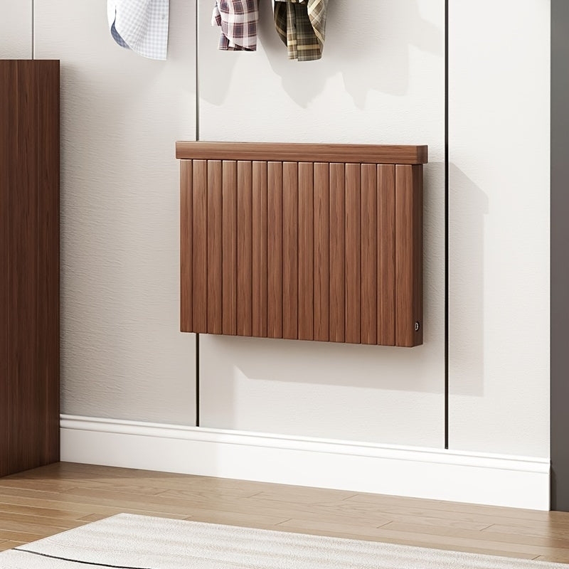 Devorga o'rnatiladigan egiluvchan poyabzal almashtirish stuli, vintage eman qoplamasi bilan, qo'ltiqsiz yog'och saqlash stuli, ochiladigan qopqoq bilan. Kirish joyi uchun mustahkam yog'och osma stul.