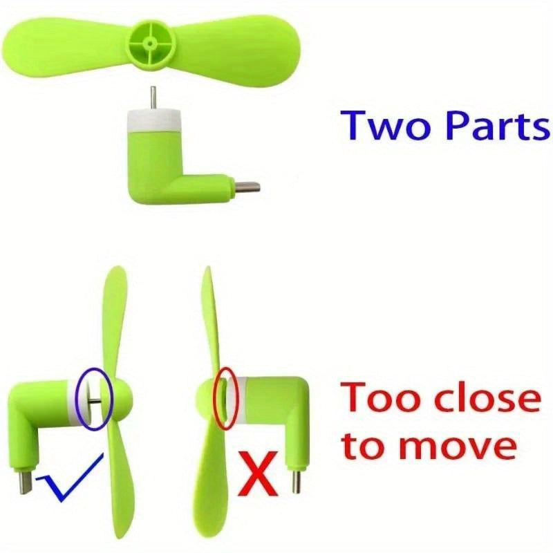 Mini ventilador de mano USB con aspas de TPE, 4 colores, ligero, sin baterías