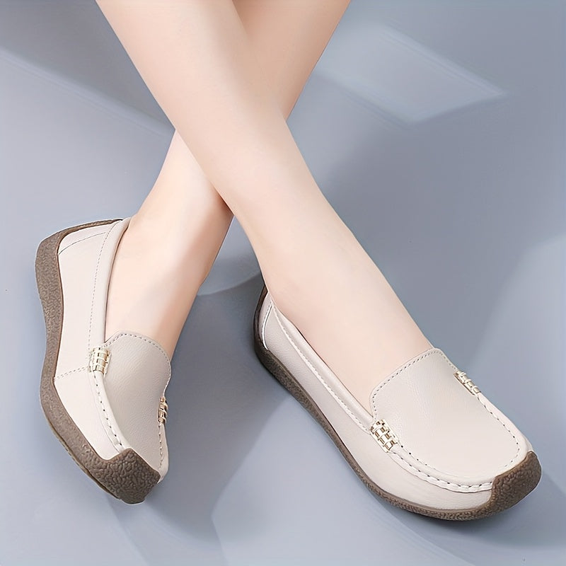 Women's Slip-On Loafers Synthetic Casual Shoes Black All-Season