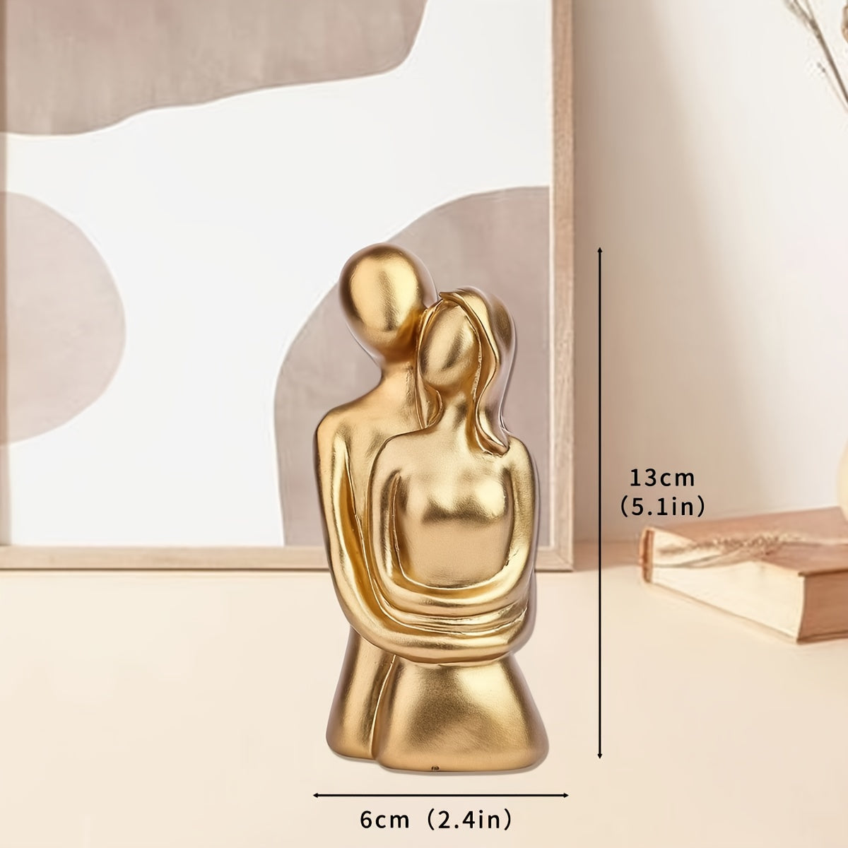 Golden Hug Couple Ornament Romantic Decor for Special Occasions