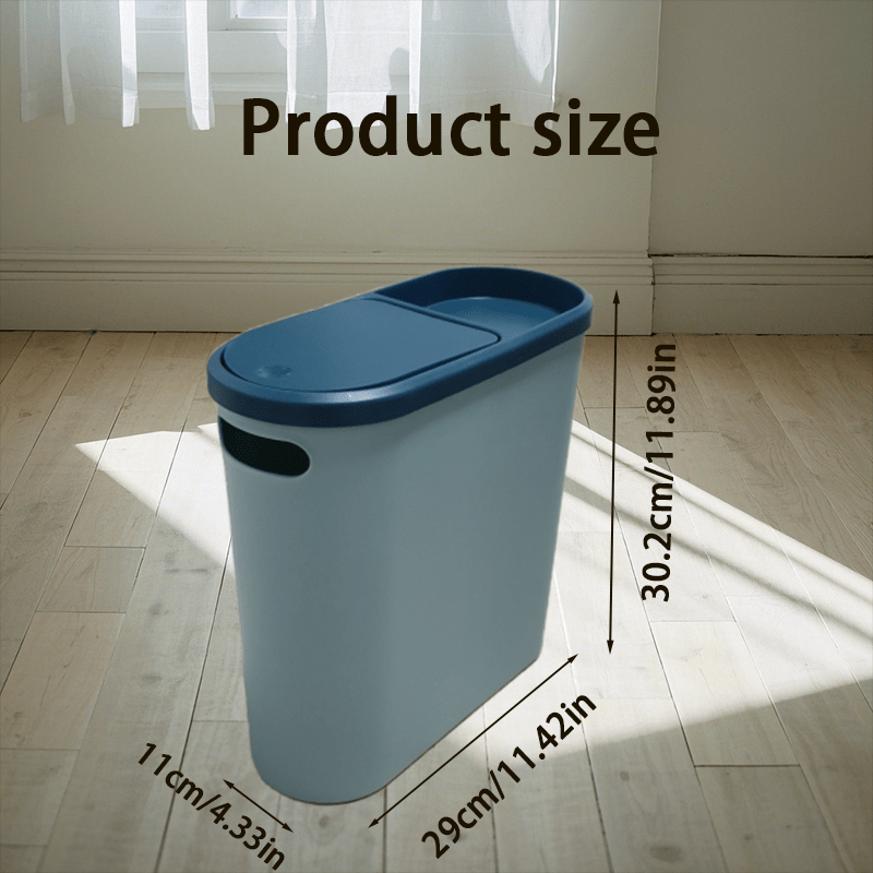 Plastik chiqindilar uchun quti, oson bosish bilan yuqori qopqog'i, zamonaviy minimalistik dizayn, hidi o'tkazmaydigan, 10L