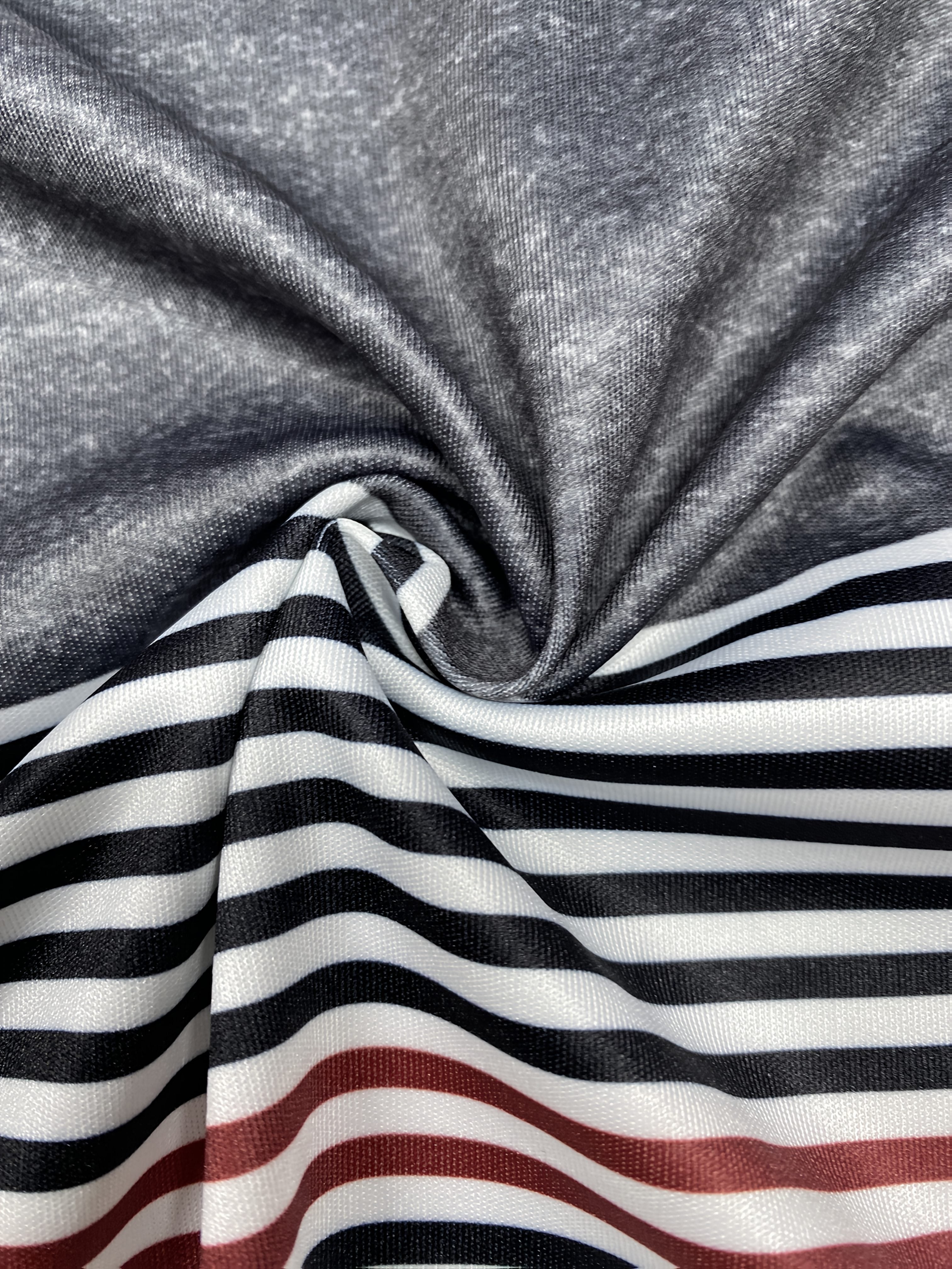 Conjunto de pantalón de punto de poliéster para todas las estaciones de mujer con cárdigan a rayas y pantalones de pierna ancha