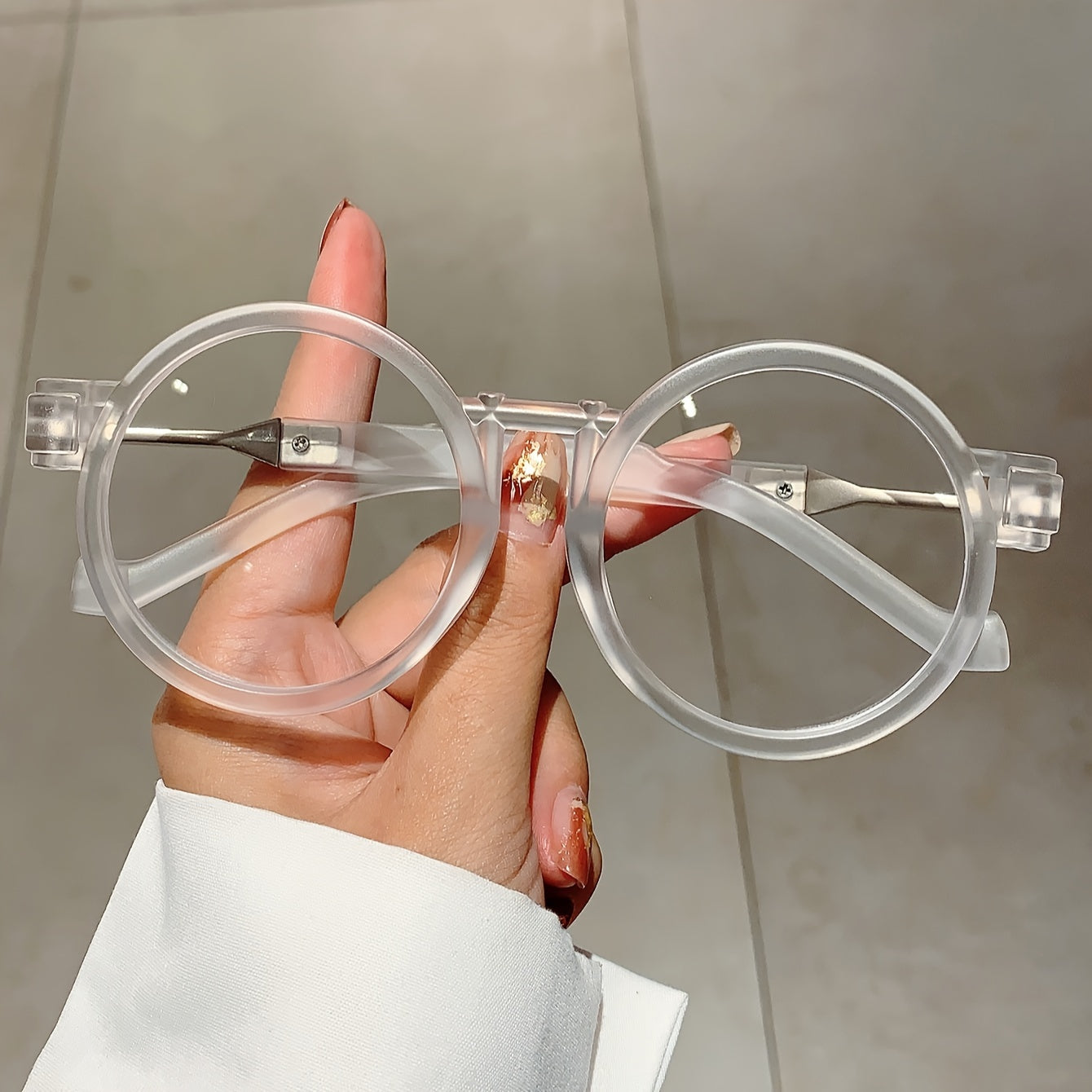 Gafas de lentes transparentes para mujer, estilo retro redondo con estampado de leopardo, gafas para ordenador