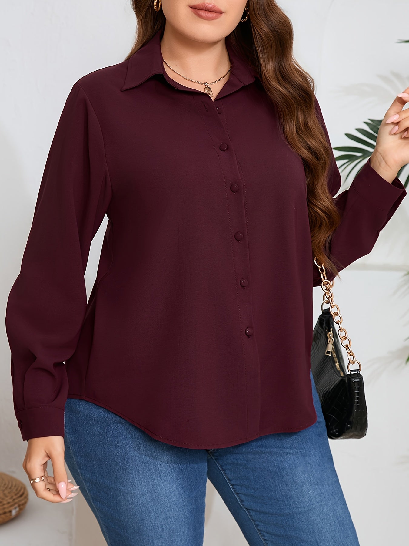 Women's Polyester Solid Color Shirt for Casual Wear