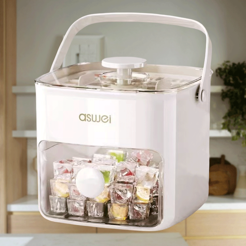 Portable Handheld Ice Maker with Easy-Press Lid, 22.68 KG/24H, Square Ice Cubes