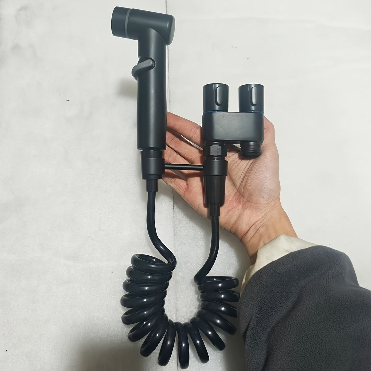 Stainless Steel Handheld Bidet Sprayer Set with Dual Mode Nozzle for Bathroom Cleaning and Toilet Flushing