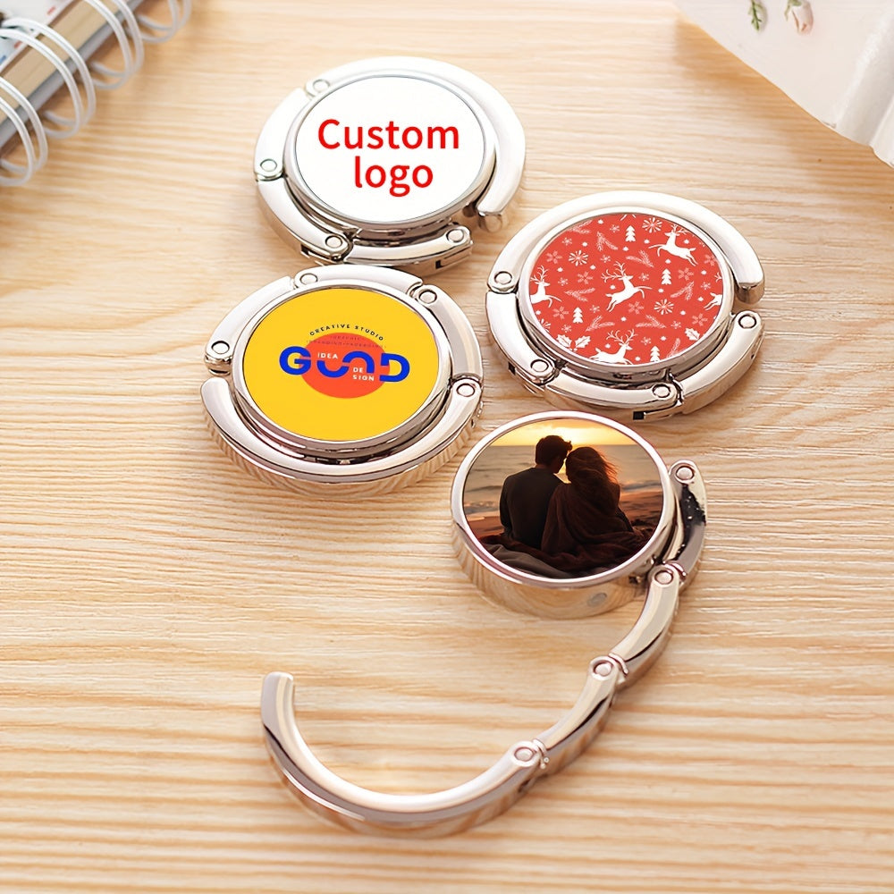 Stylish Portable Custom Photo Handbag Hook Metal Accessory for Women