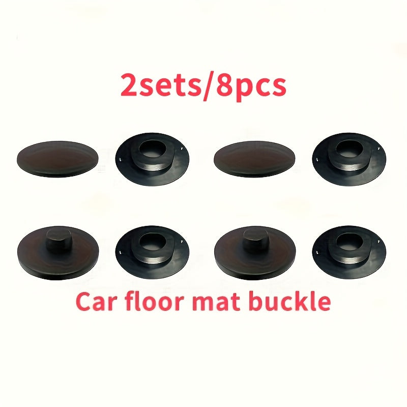 Universal Car Mat Fasteners 8 or 16 Pcs ABS Round Shape Secure Fit