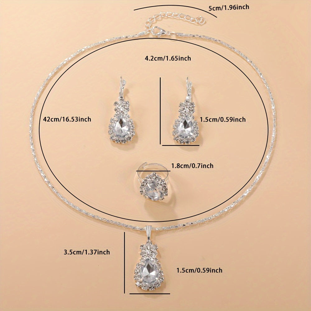 Women's Waterdrop Jewelry Set Necklace Ring Earrings Fashion Daily Vacation Gift