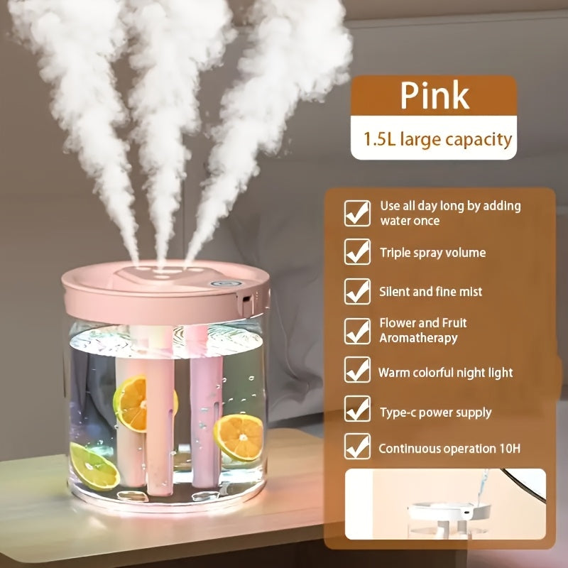 Aromaterapiya namlagich USB bilan quvvatlanadigan Oq Yashil Sariq 3 Bug' chiqaradigan portlar