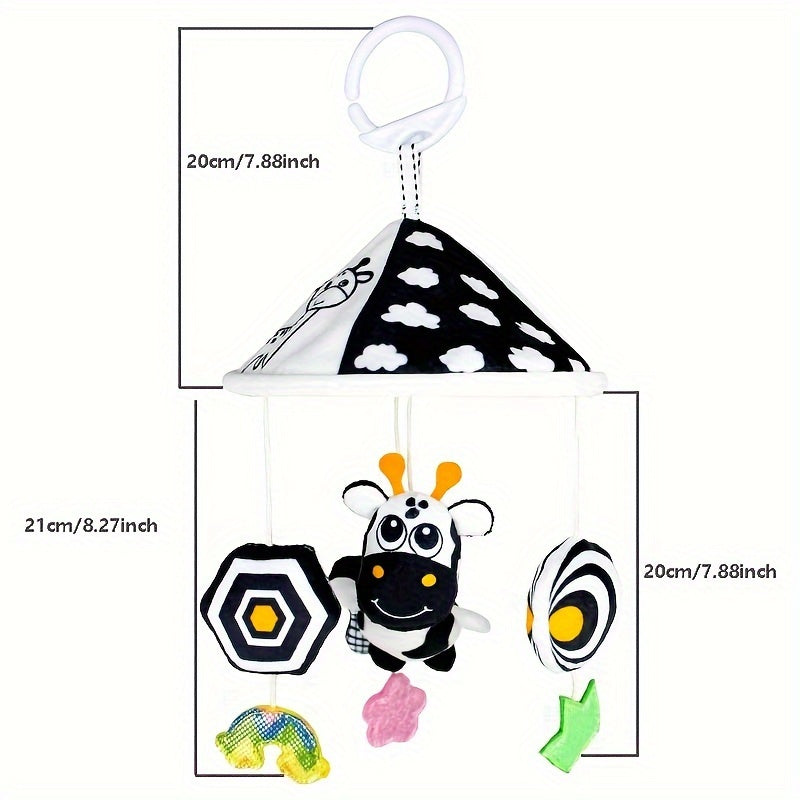 Baby Sensory Toy Hanging Wind Chime with Black and White Umbrella Stroller Charm