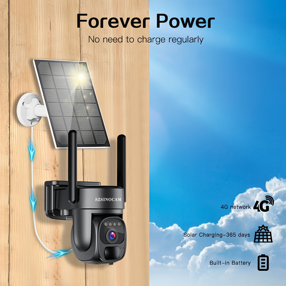 Wireless Cellular Security Camera with Solar Power 3G/4G LTE Night Vision Motion Detection