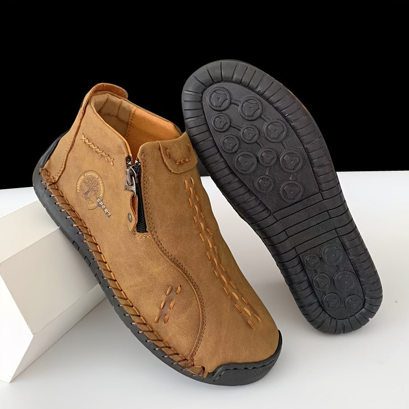 Женские ботинки на щиколотке повседневные однотонные с молнией на плоской подошве, универсальные для всех сезонов