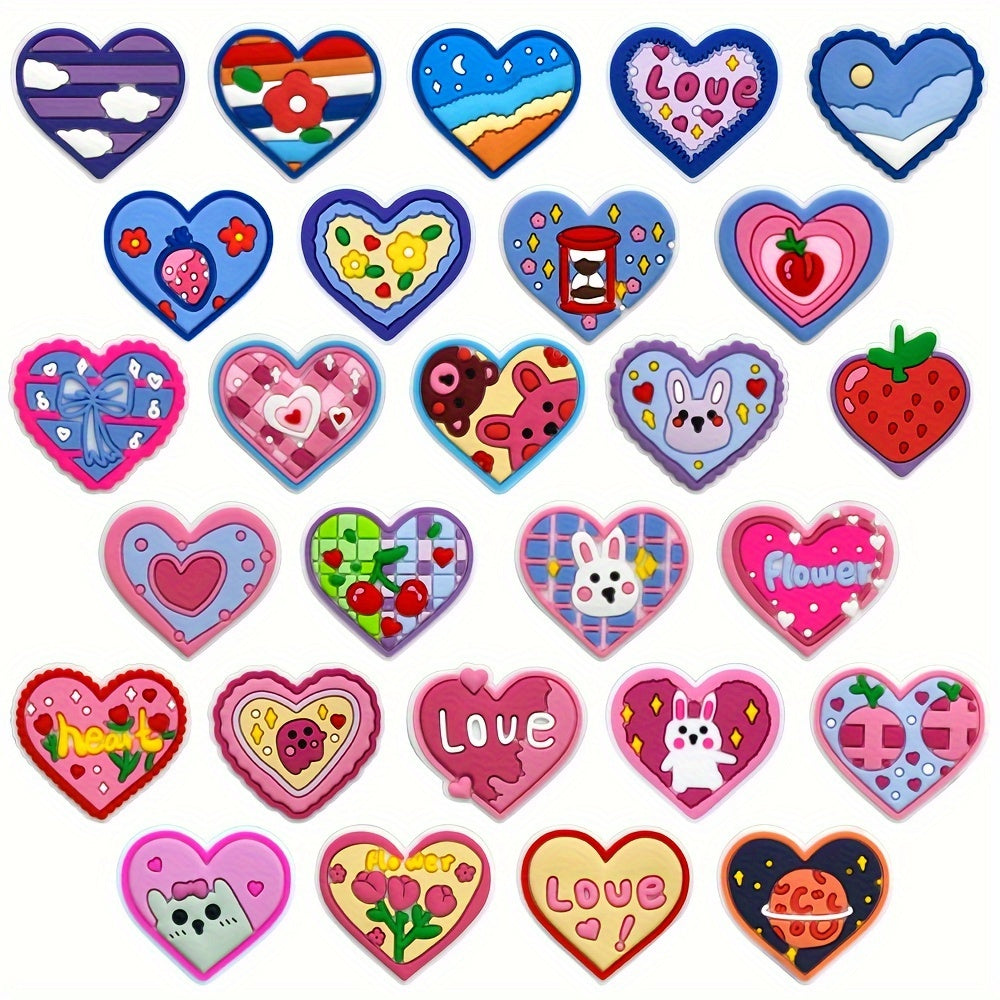 Unisex PVC Shoe Charms 20/25/27pcs Heart Strawberry Colorful Shoe Accessories