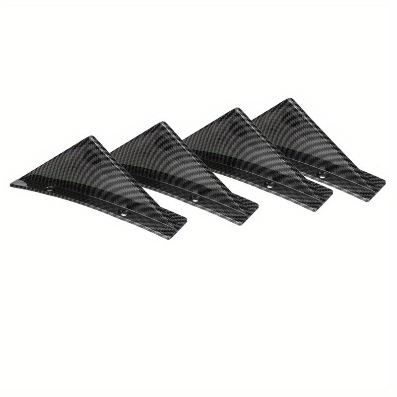 4Pcs Car Rear Bumper Lip Diffuser Shark Fins Cover Sticker for Sedan 2016-2020