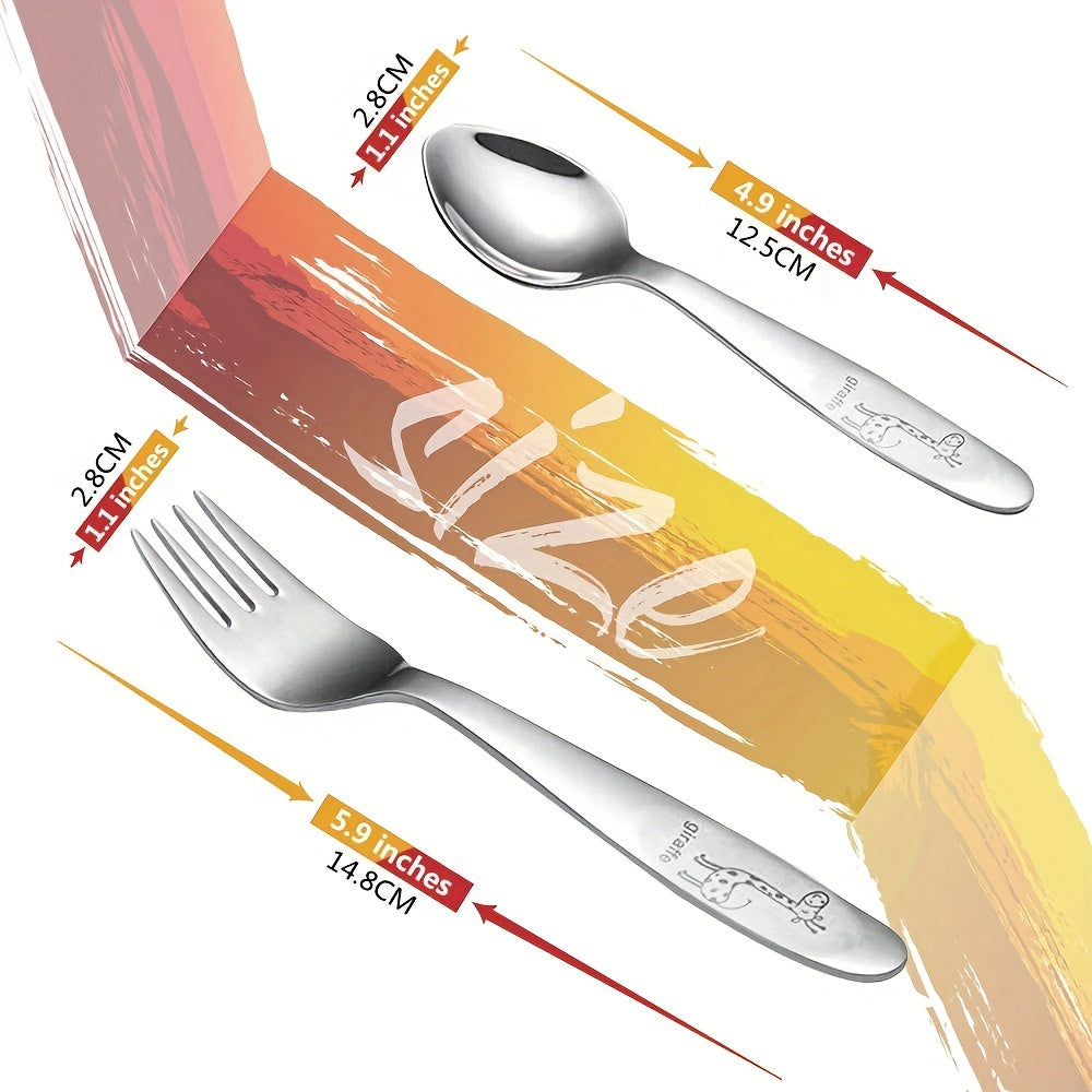 Set of 4 Stainless Steel Utensils Flatware Set with Mirror Finish Dishwasher Safe