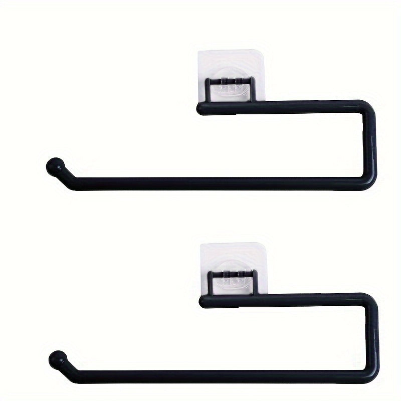 Wall Mounted Kitchen Organizer No-Drill Paper Towel and Wrap Holder Compact Storage