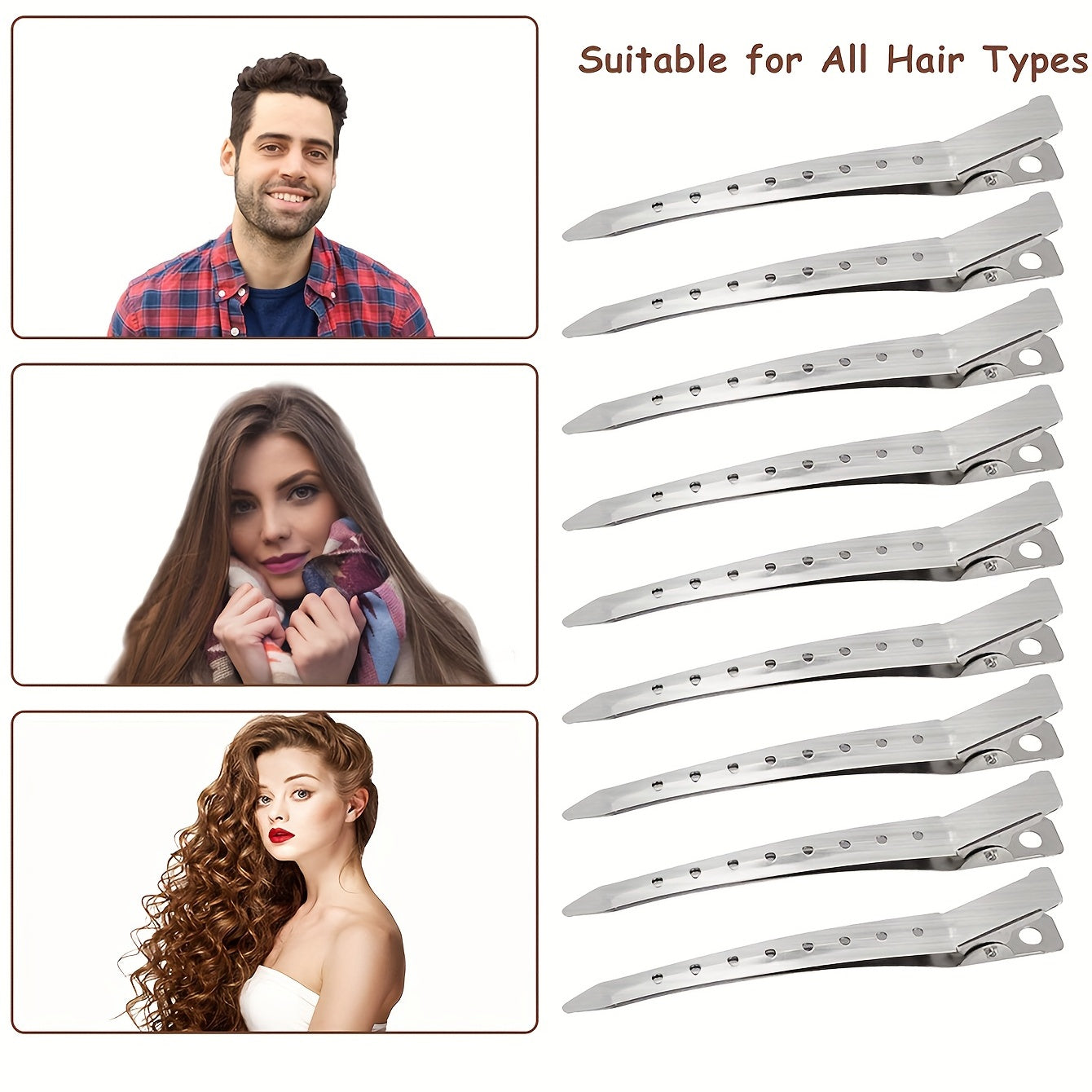 24 Pieces Hair Styling Clips for Makeup Artists and Hairdressing, Ripple and Duckbill Clips