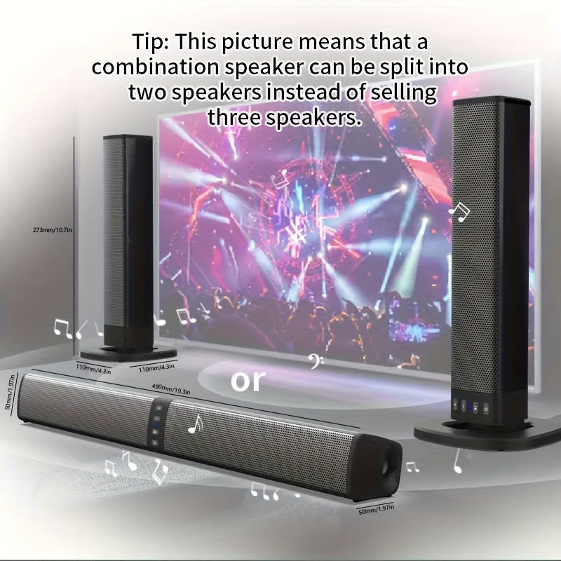 20W Wireless Surround Speakers for Home Theater and TV Use with Built-in Subwoofer