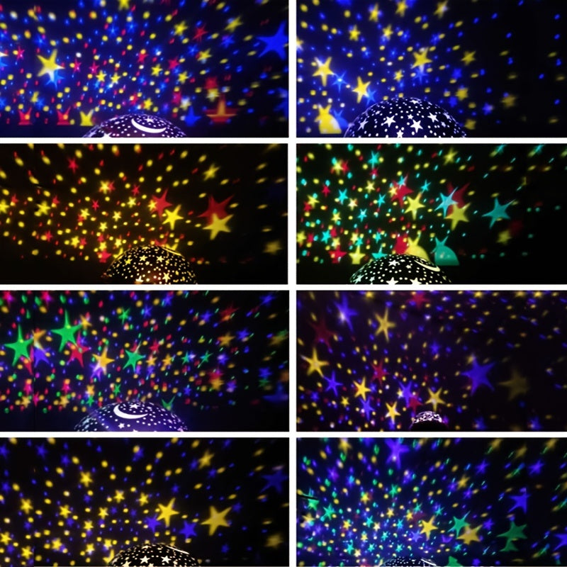 Starry Sky Projector Lamp with 8 Color Modes USB Battery Powered Modern Space Desk Light