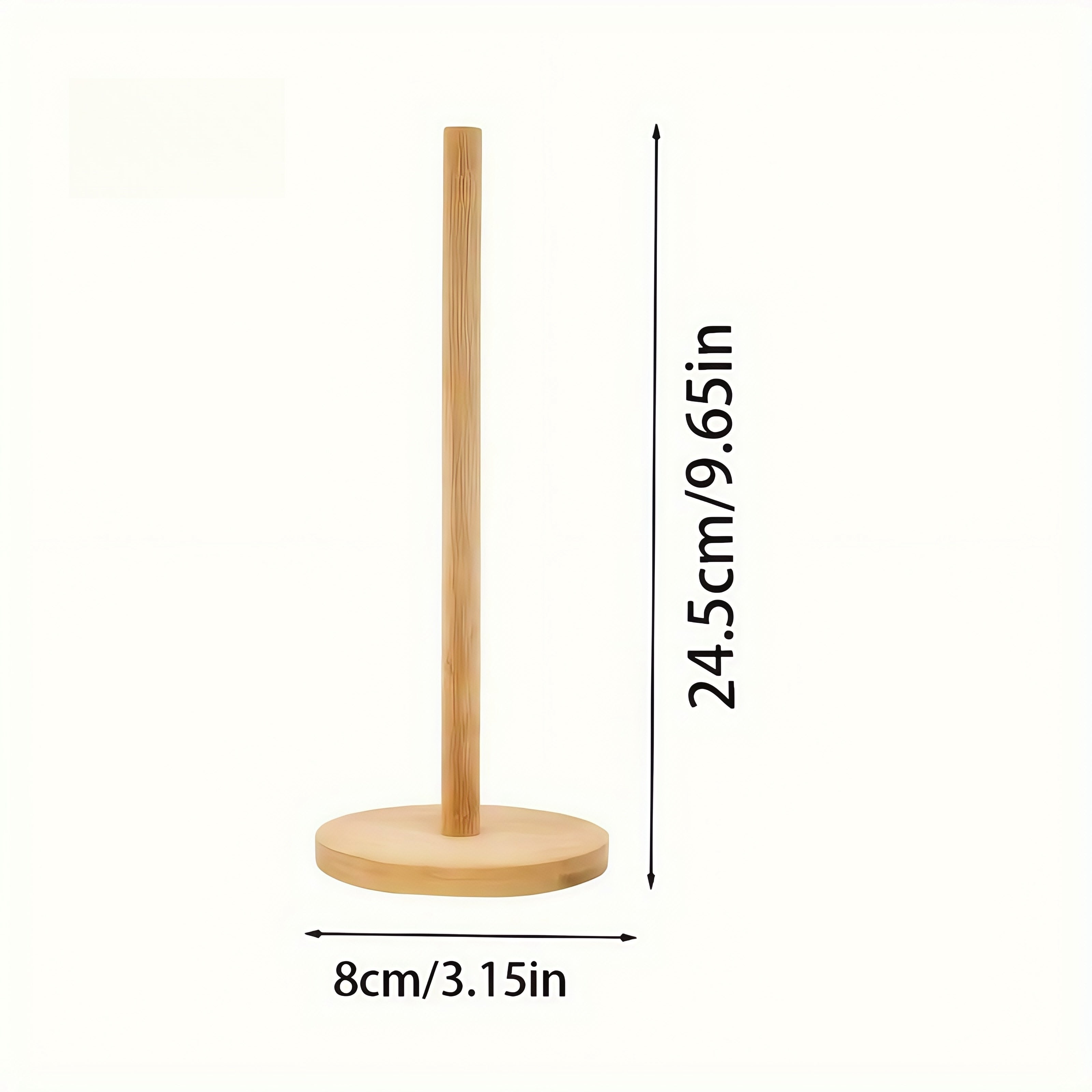 Wood Kitchen Storage Rack with Vertical Paper Towel Holder and Cling Film Storage