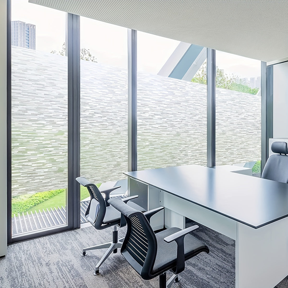 Frosted PVC Window Film 8mil Static Cling Privacy Light Blocking for Home Bathroom Kitchen