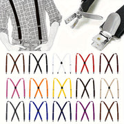 Мужские черные подтяжки X-Back с 4 зажимами, регулируемыми эластичными ремешками и металлическими зажимами