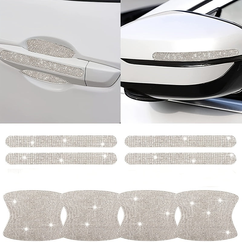 Car Accessories Diamond Stickers for Car Door Handles Anti-collision 8pcs