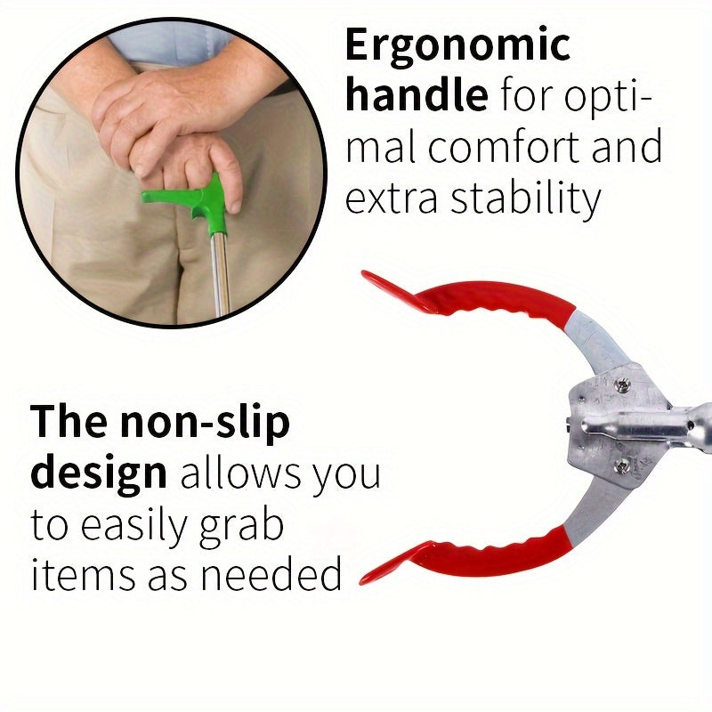 Yengil og'irlikdagi axlat yig'ish vositasi, qariyalar uchun EasyGrip dizayni bilan. Samarali axlat yig'ish uchun metall va plastik materiallar kombinatsiyasidan tayyorlangan. Axlatni osonlik bilan yig'ishga va atrof-muhitni toza saqlashga yordam beradi.