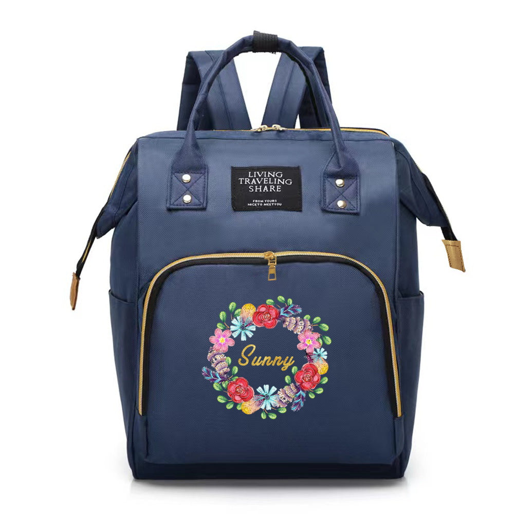 Personalized Diaper Bag with Custom Name Large Capacity Travel Organizer for Women