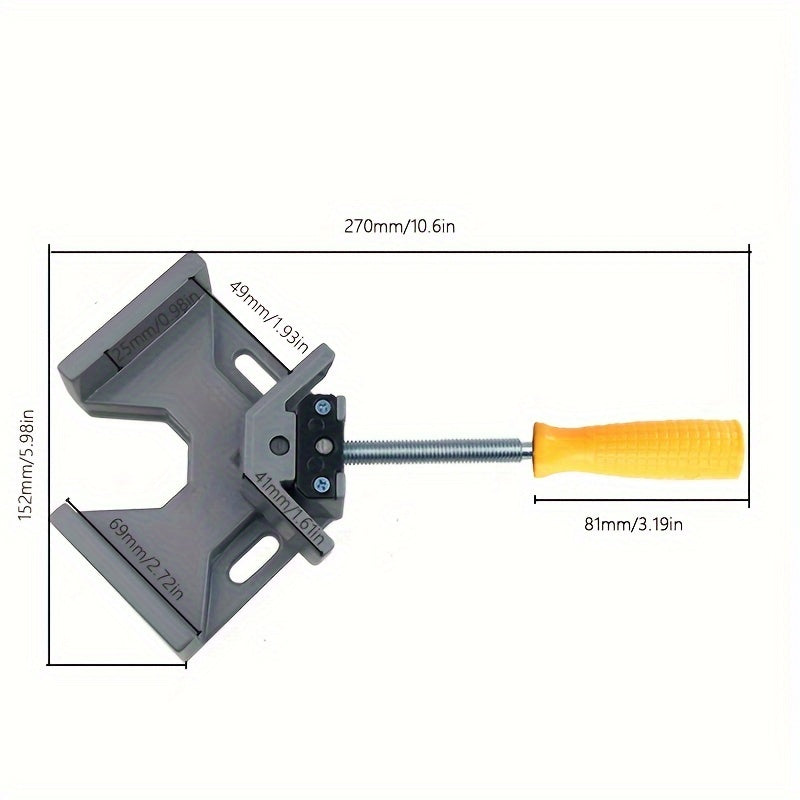 Aluminum Alloy 90° Right Angle Clamp with Adjustable Swing Jaw for Woodworking Welding