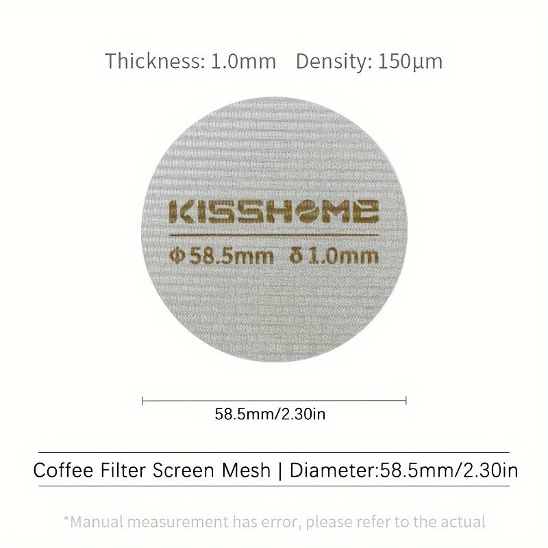 316 zanglamas po'latdan yasalgan qayta ishlatiladigan espresso puck ekran, issiqqa chidamli, 51mm, 53.5mm va 58.5mm diametrlarida mavjud. Breville mashinalari va 51mm, 54mm, va 58mm portafilterlar bilan mos keladi. Qahva aksessuarlarini o'z ichiga oladi.