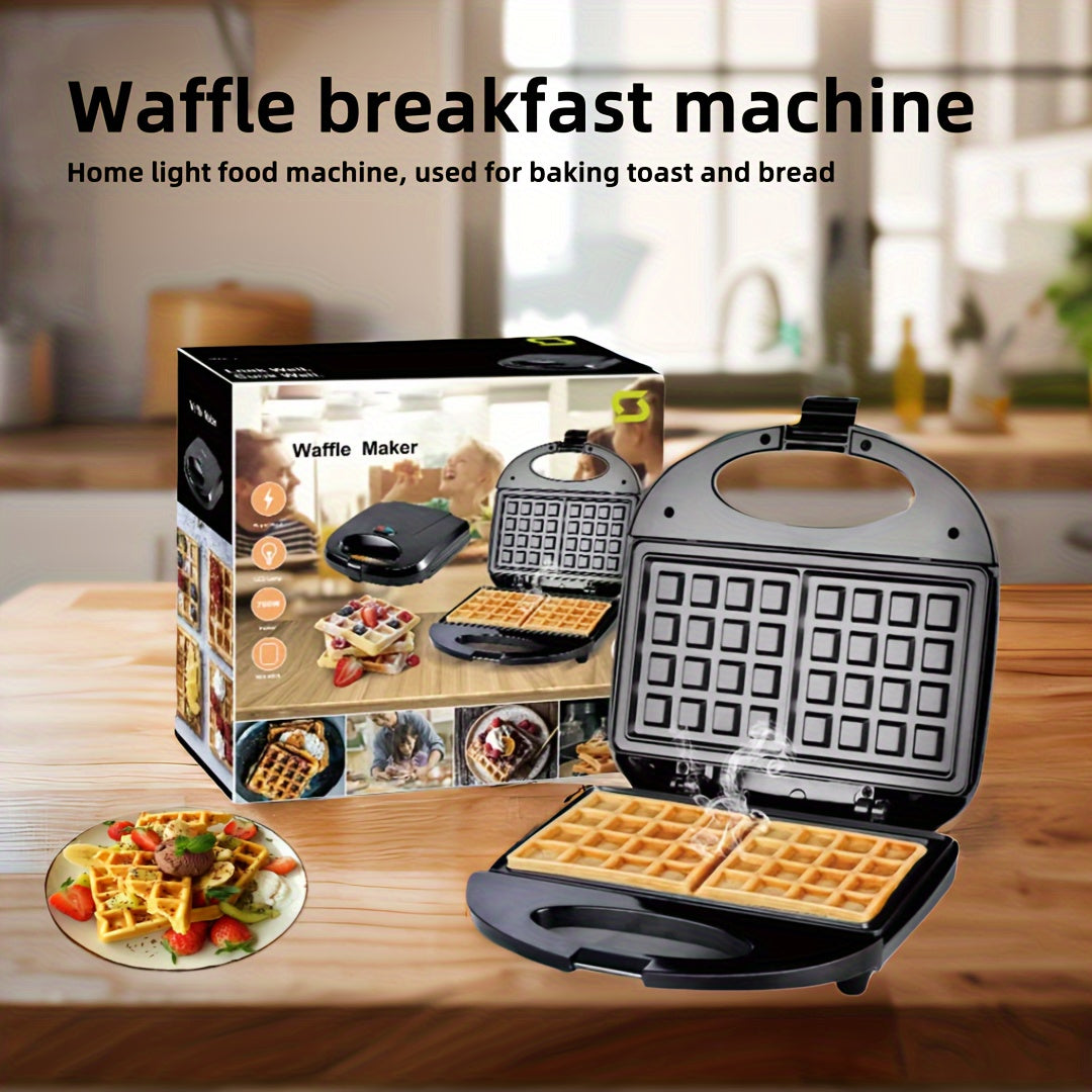 Tostadora de gofres de acero inoxidable para desayunos rápidos con control de botón pulsador