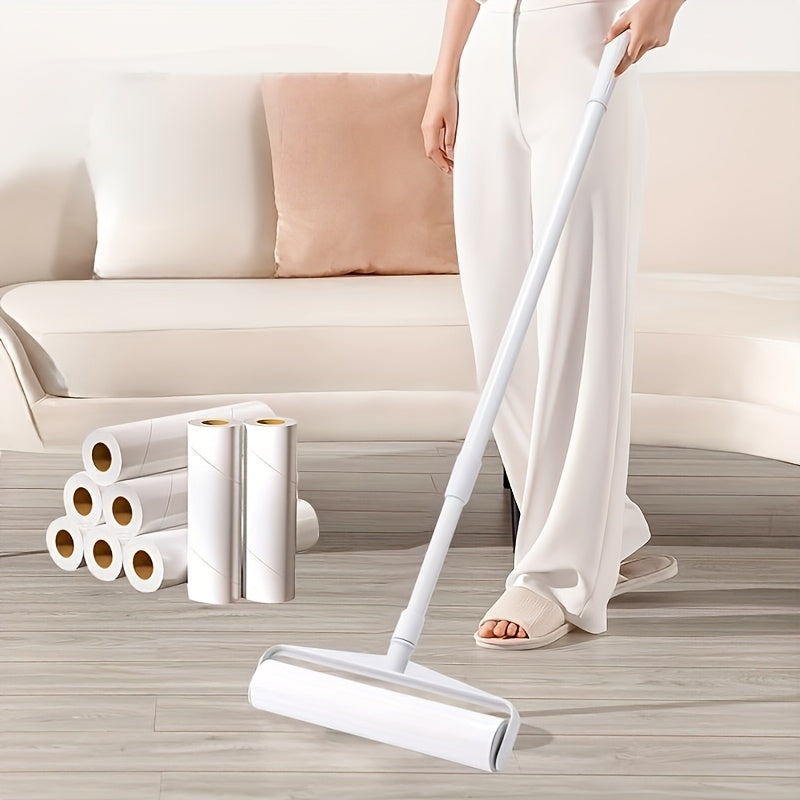 Katta hajmli qayta ishlatiladigan tolalarni tozalash ruloni to'plami, 2 ta rulon va chang qopqog'lari bilan, jun va axlat uchun